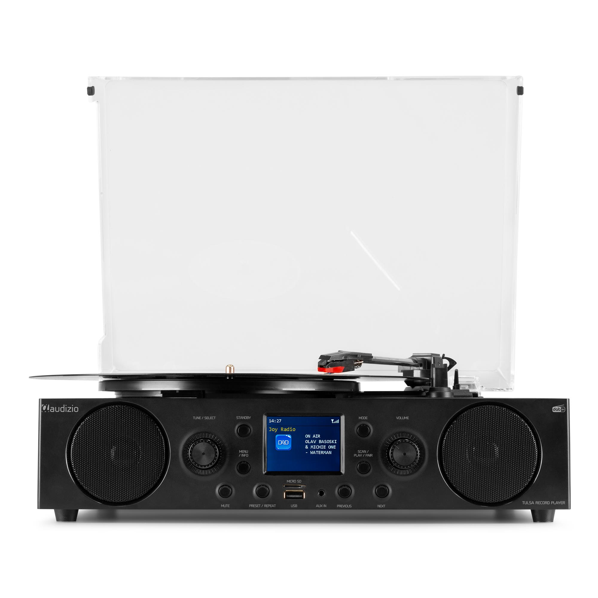 AUDIZIO Tulsa bluetooth platenspeler met dab radio Donkerbruin