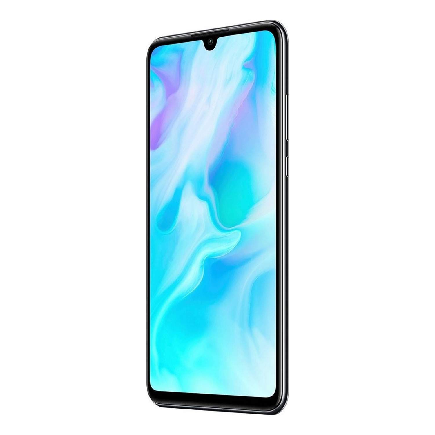 Smartfon z żywym, kolorowym wyświetlaczem, pokazany pod kątem.