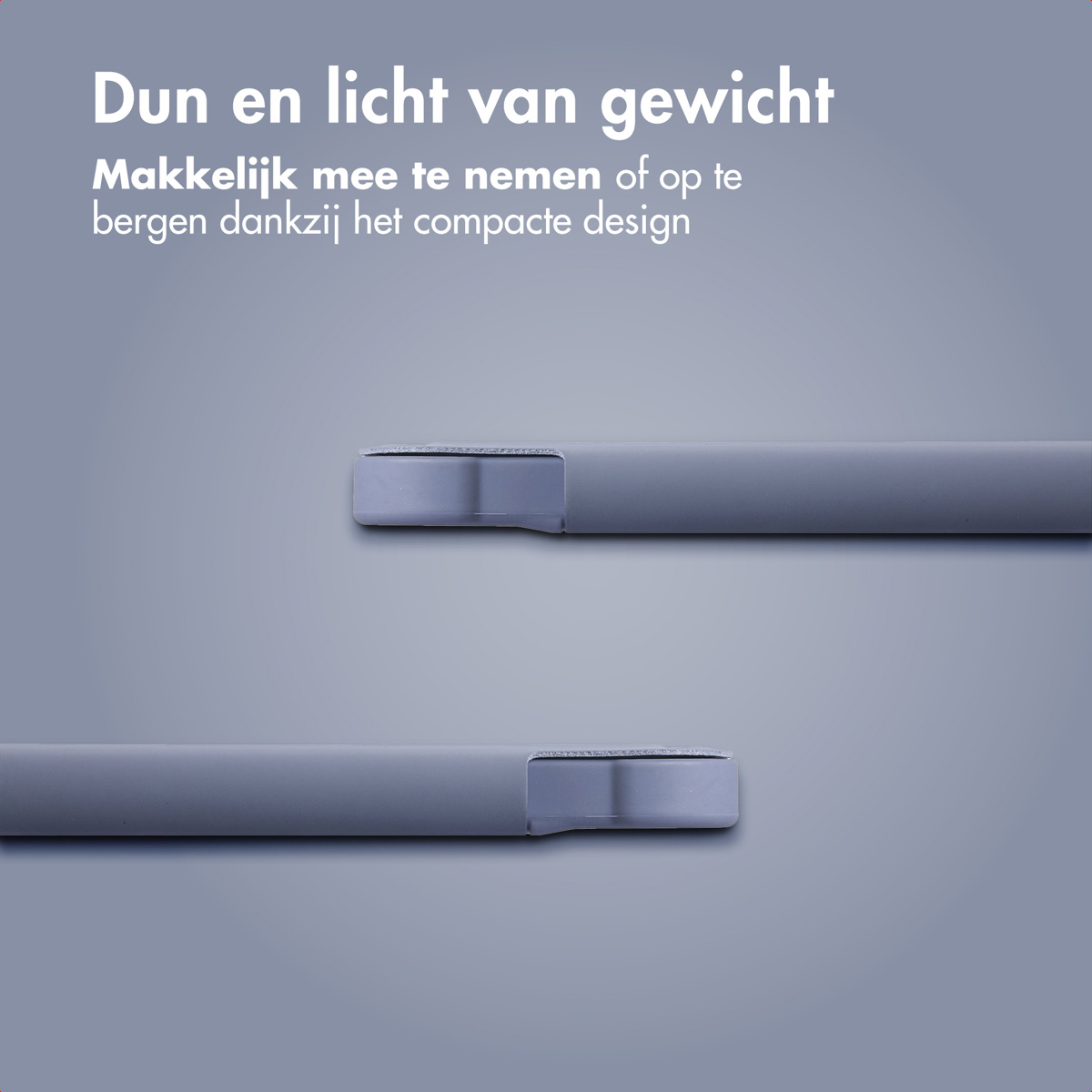 Two grey rods on blue background. Text at the top and bottom of the image.
