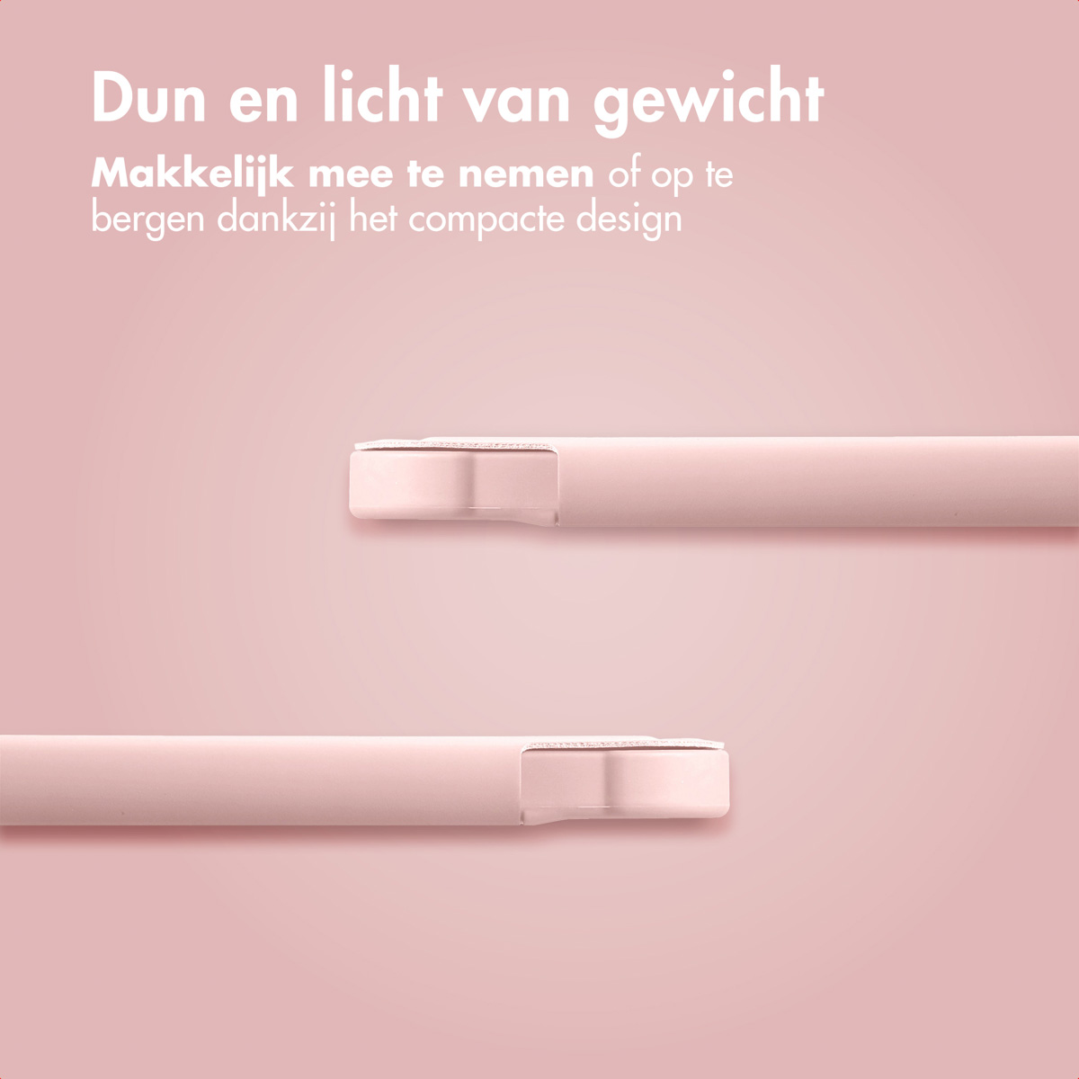 Two pink tablet cases. Text: Thin and lightweight.