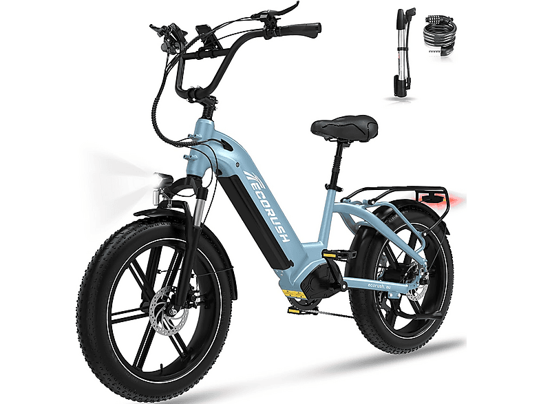  ECORUSH R6 Mountainbike (Laufradgröße: 20 Zoll, Unisex-Rad, 748.8Wh, Blue)