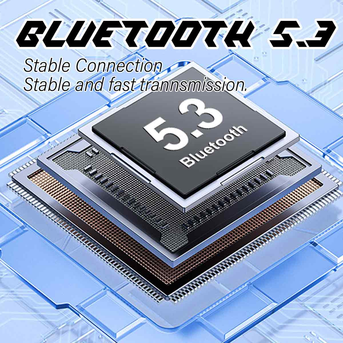 Eine Leiterplatte mit Bluetooth 5.3, die das Design und die Komponenten des Chips zeigt.