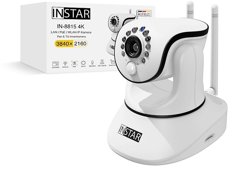 INSTAR IN-8815 4K (LAN / PoE / WLAN Version), Überwachungskamera ...