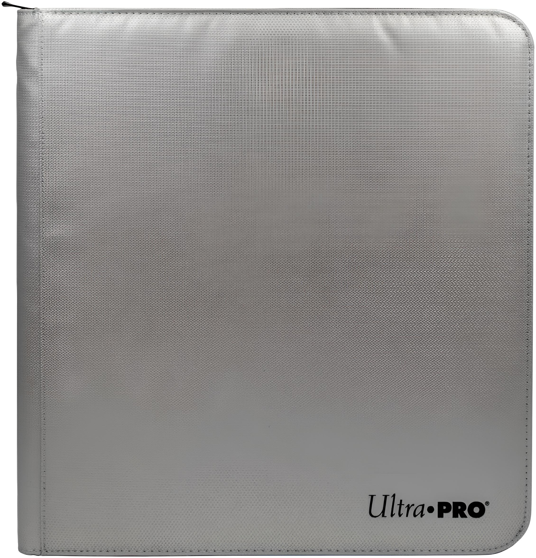 Ein geschlossener, silberner Ordner mit dem Ultra Pro Logo vor weißem Hintergrund.