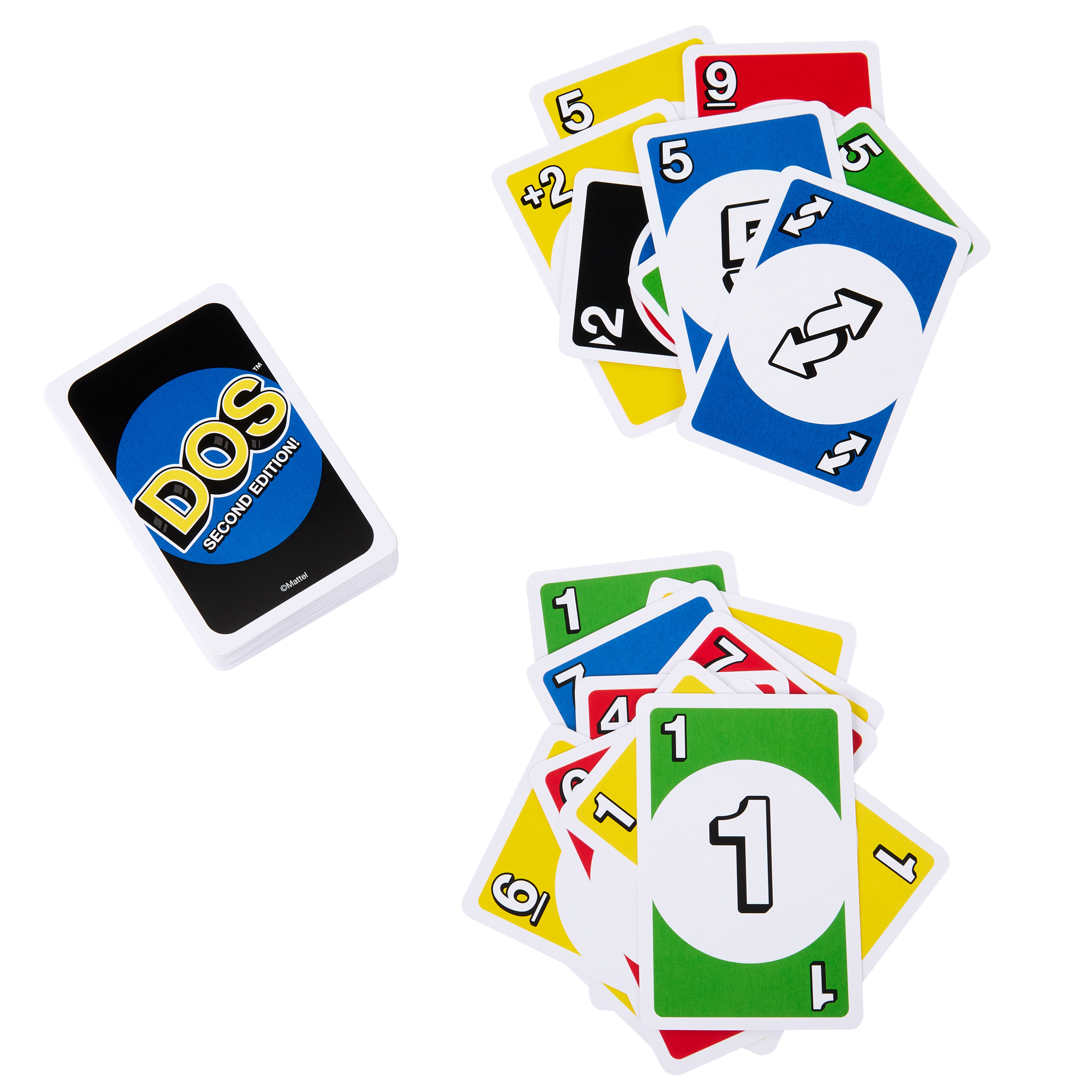 Gioco di carte DOS: le carte sono sparse su sfondo bianco.