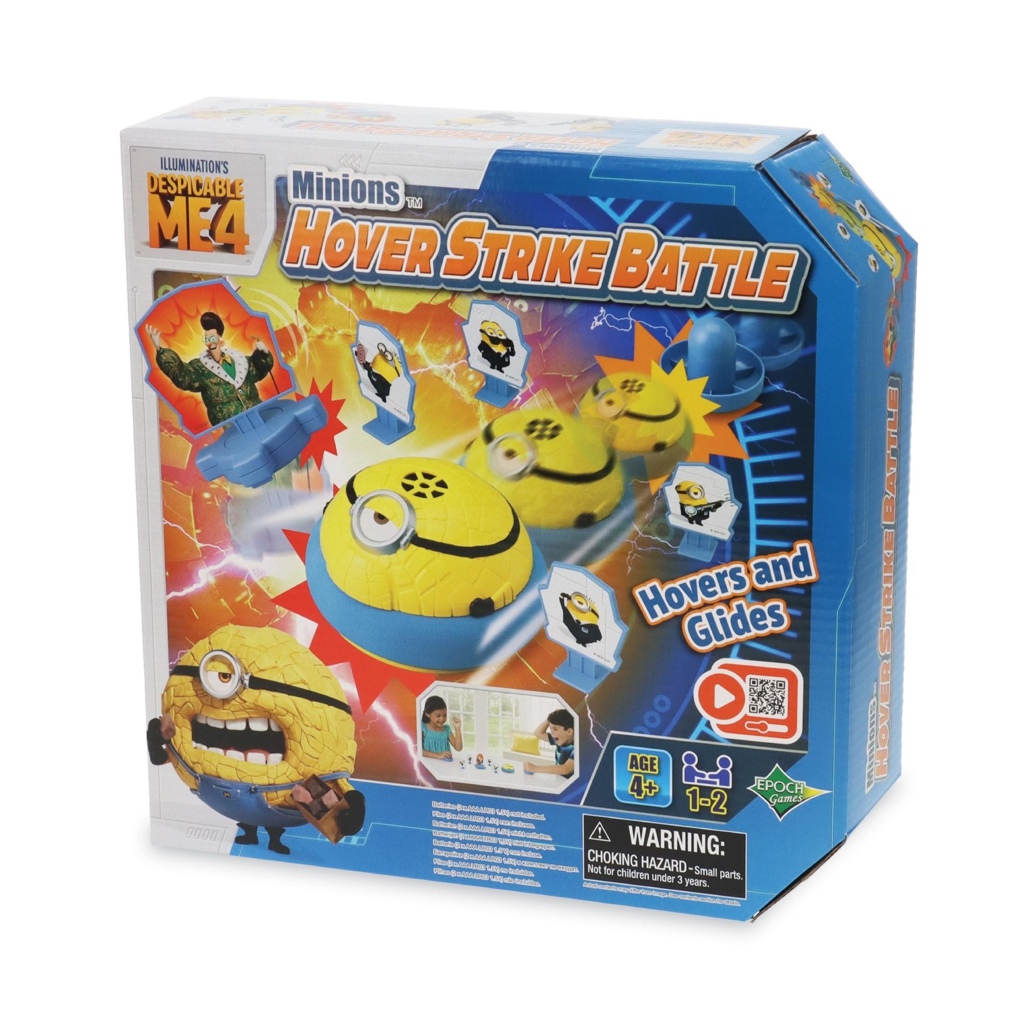 Scatola di Despicable Me 4 Hover Strike Battle. Minions e personaggi sono sulla scatola.