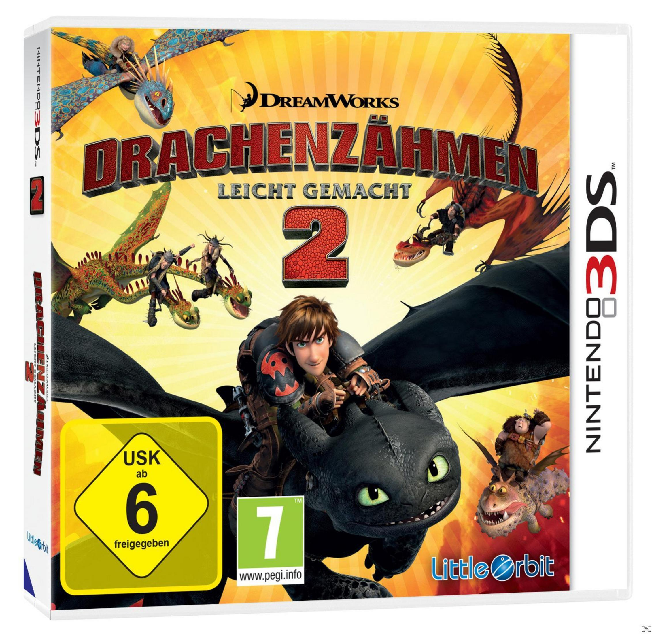 Scatola del gioco 'Dragon Trainer 2' per Nintendo 3DS. Vengono mostrati draghi e personaggi.