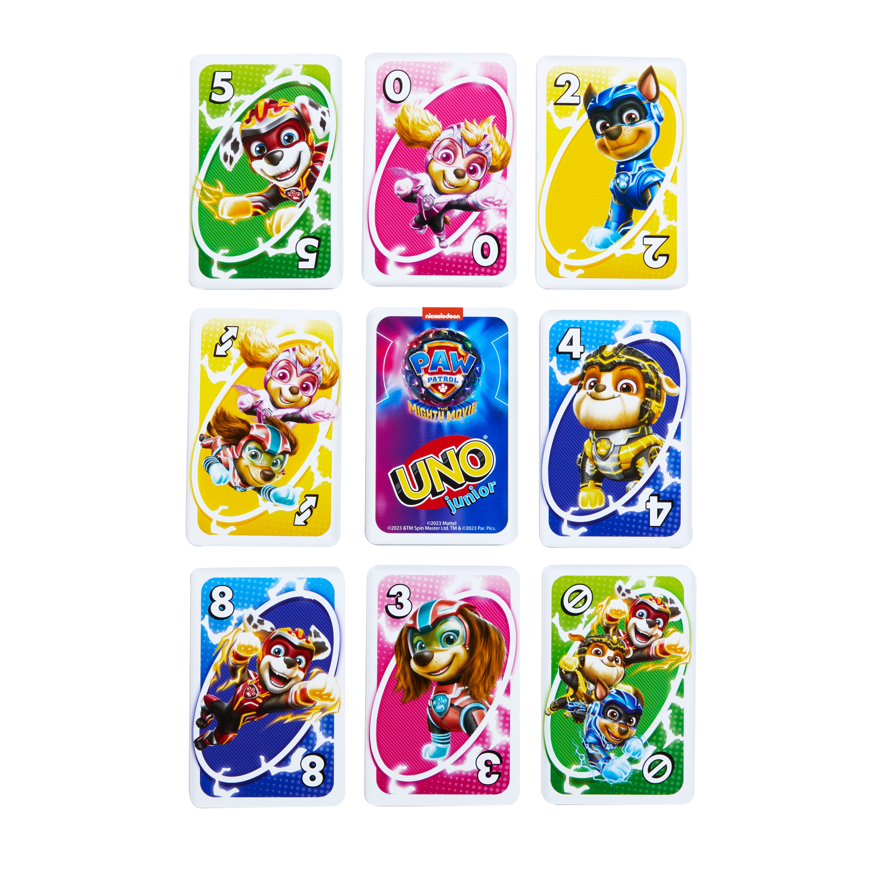 Uno Junior kaarten met Paw Patrol-personages.
