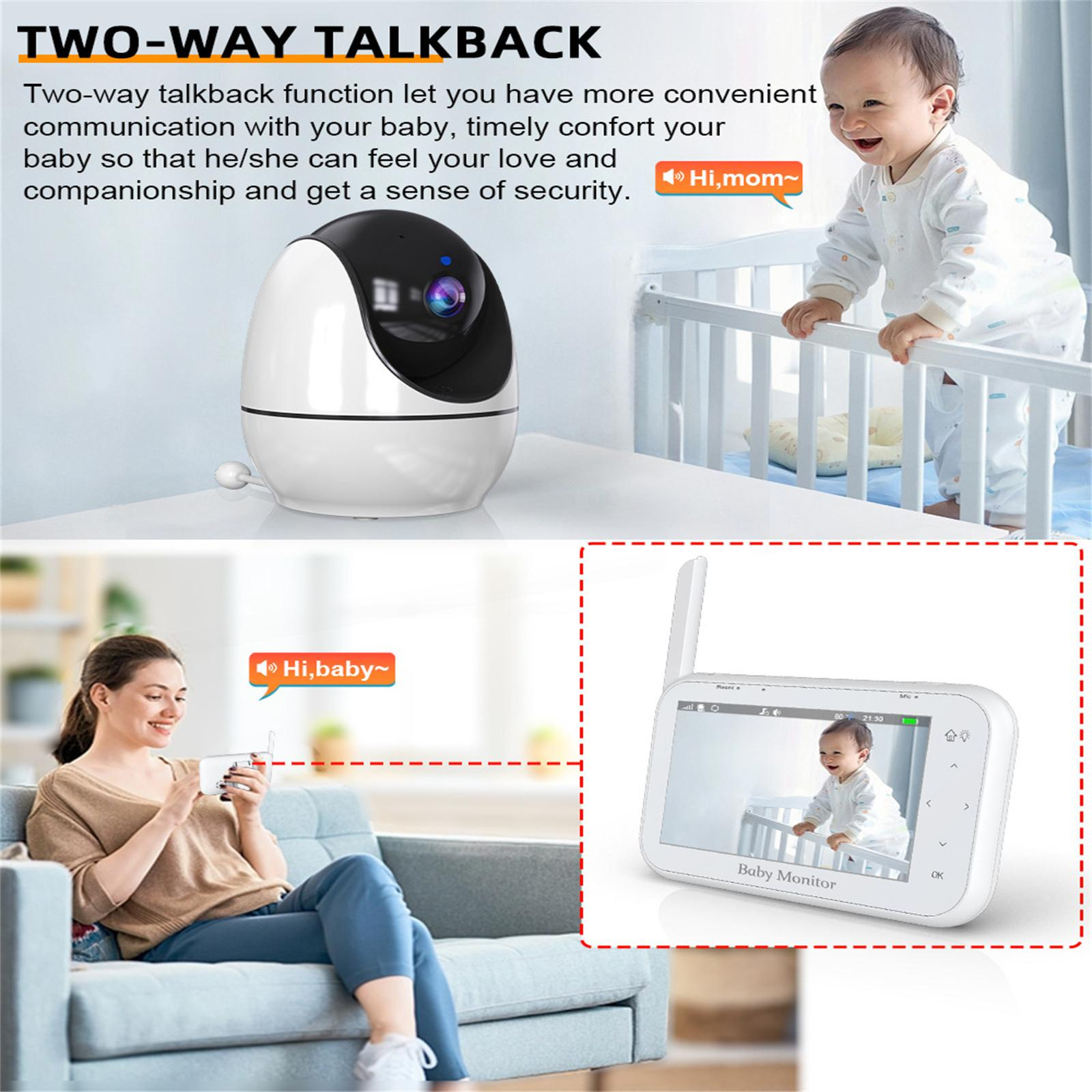 Mutter und Baby vor einem Babyphone.
