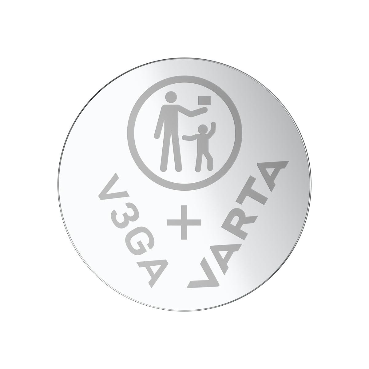 Circular badge with V3GA + VARTA text, image of people with child.