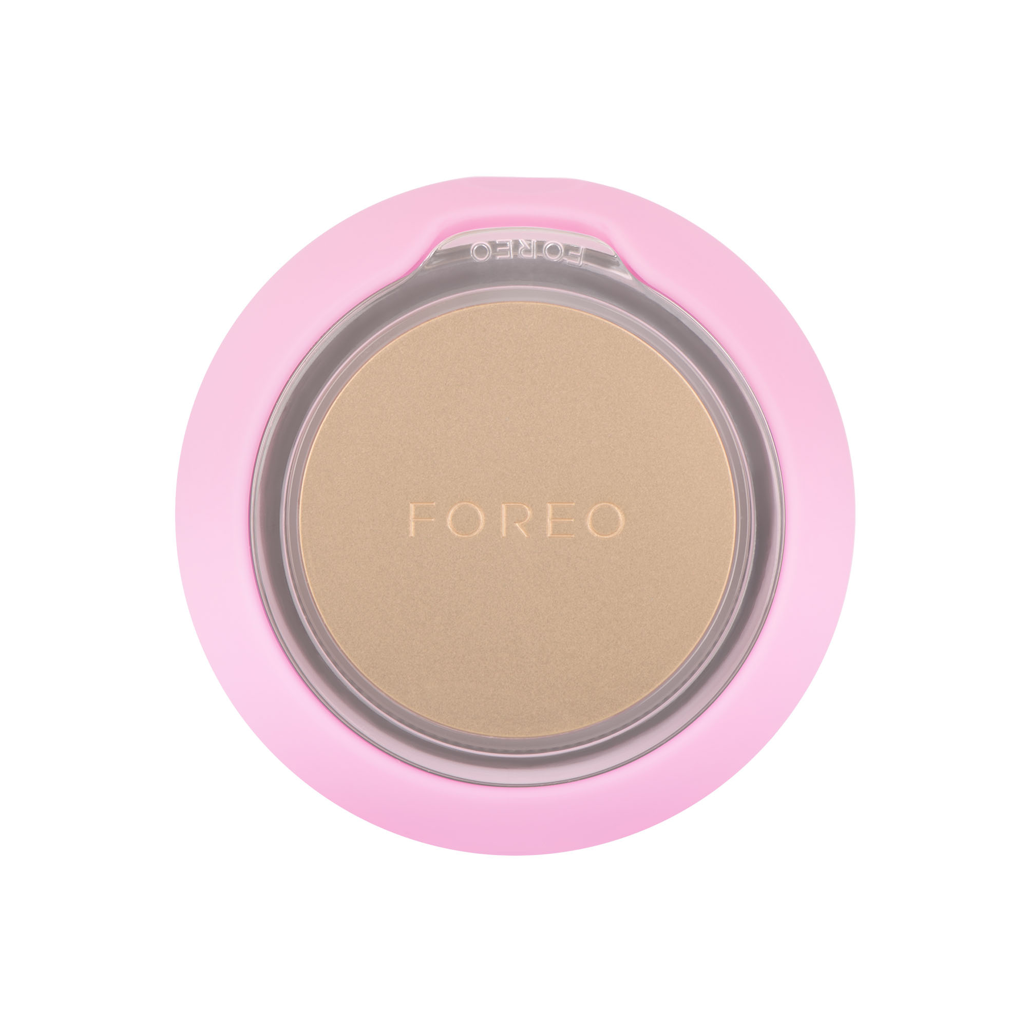 Un dispositivo per la pulizia del viso Foreo rosa.