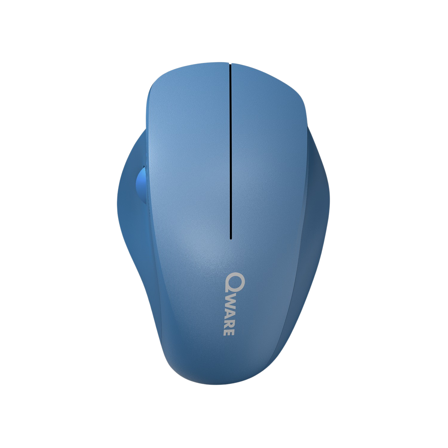 Blue mouse on a black background. The logo is visible.