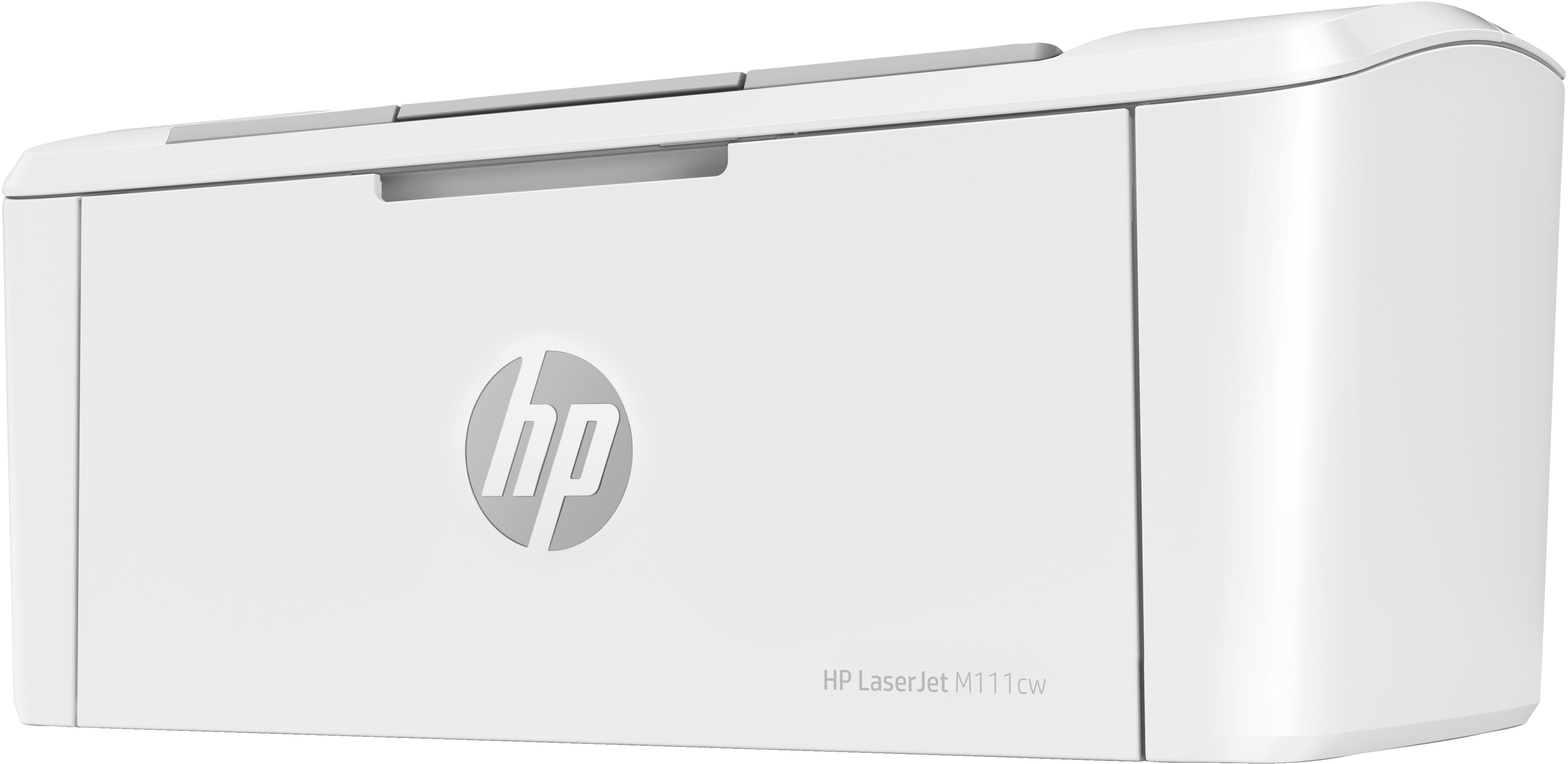 HP logosu olan beyaz HP Laserjet yazıcı. Yazıcı beyaz bir arka plan üzerinde.