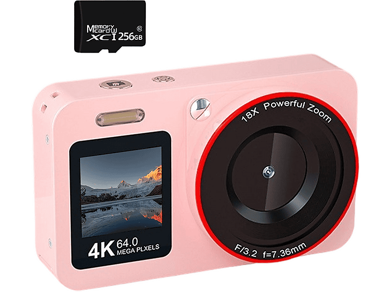 MARKETHAVEN 4K 64MP FHD-Fotokamera mit Zwei Bildschirmen-32G Digital ...