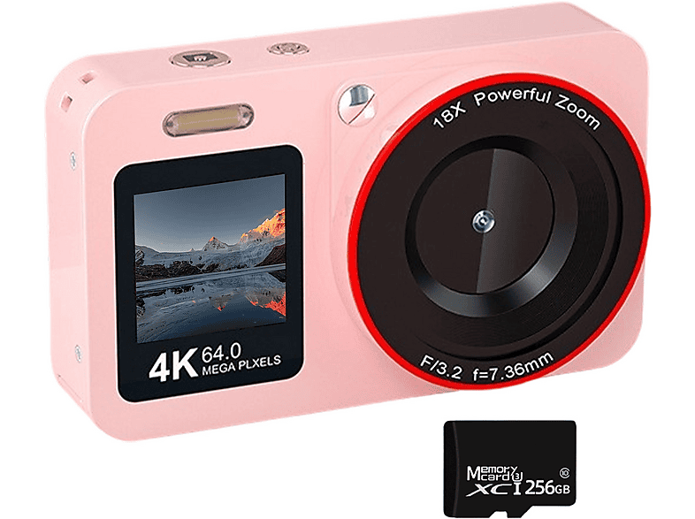 MARKETHAVEN 4K 64MP FHD-Fotokamera mit Zwei Bildschirmen-64G Digital ...
