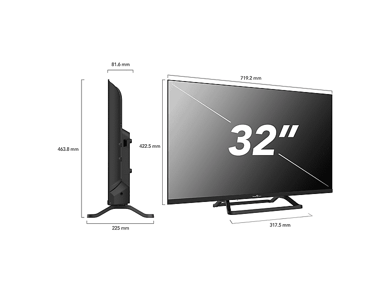 Télévision Smart-TV Android LED 32 Pouces (80cm) Smart Tech 32HA20V3 - Noir