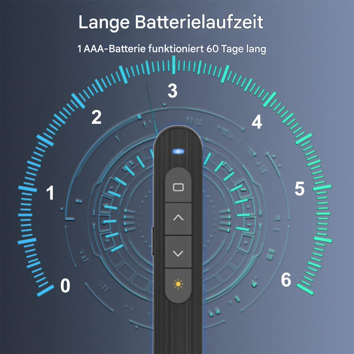 Nahaufnahme eines Geräts mit Knöpfen und einem Zifferblatt mit einer Skala von 0-6.