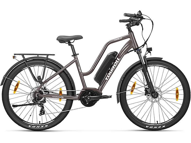 TOUROLL MA2 Mountainbike (Laufradgröße: 27,5 Zoll, Unisex-Rad, 468Wh, Gray / Brown)