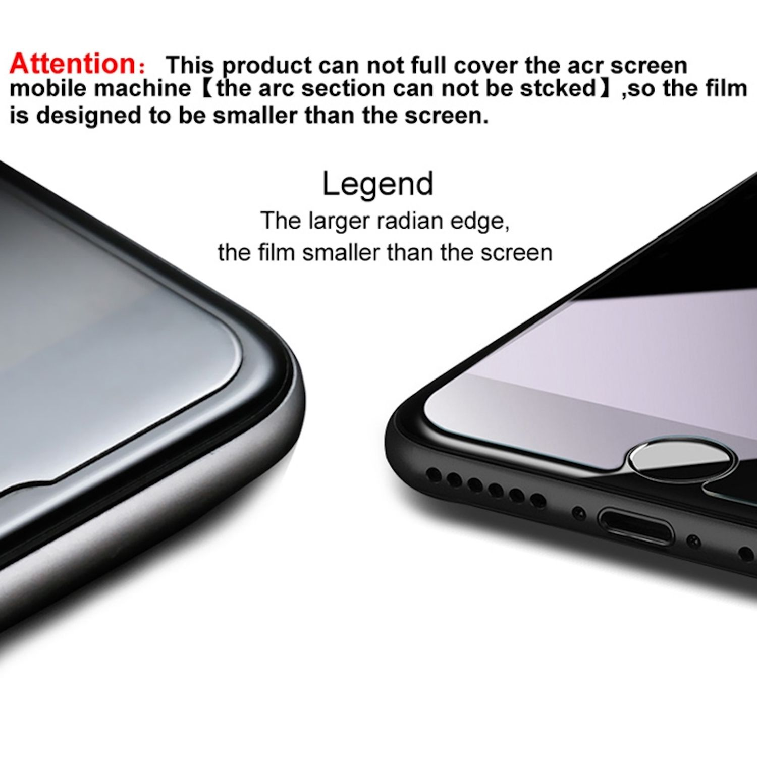 Handy-Displayschutz. Displayschutz auf einem Telefon, mit Produktdetails.