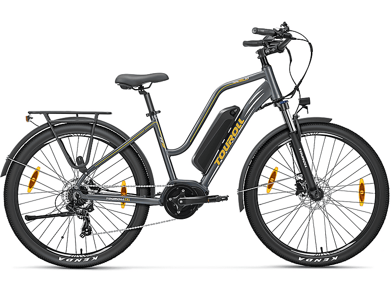 TOUROLL MA2 Mountainbike (Laufradgröße: 27,5 Zoll, Unisex-Rad, 468Wh, Grau / Braun)