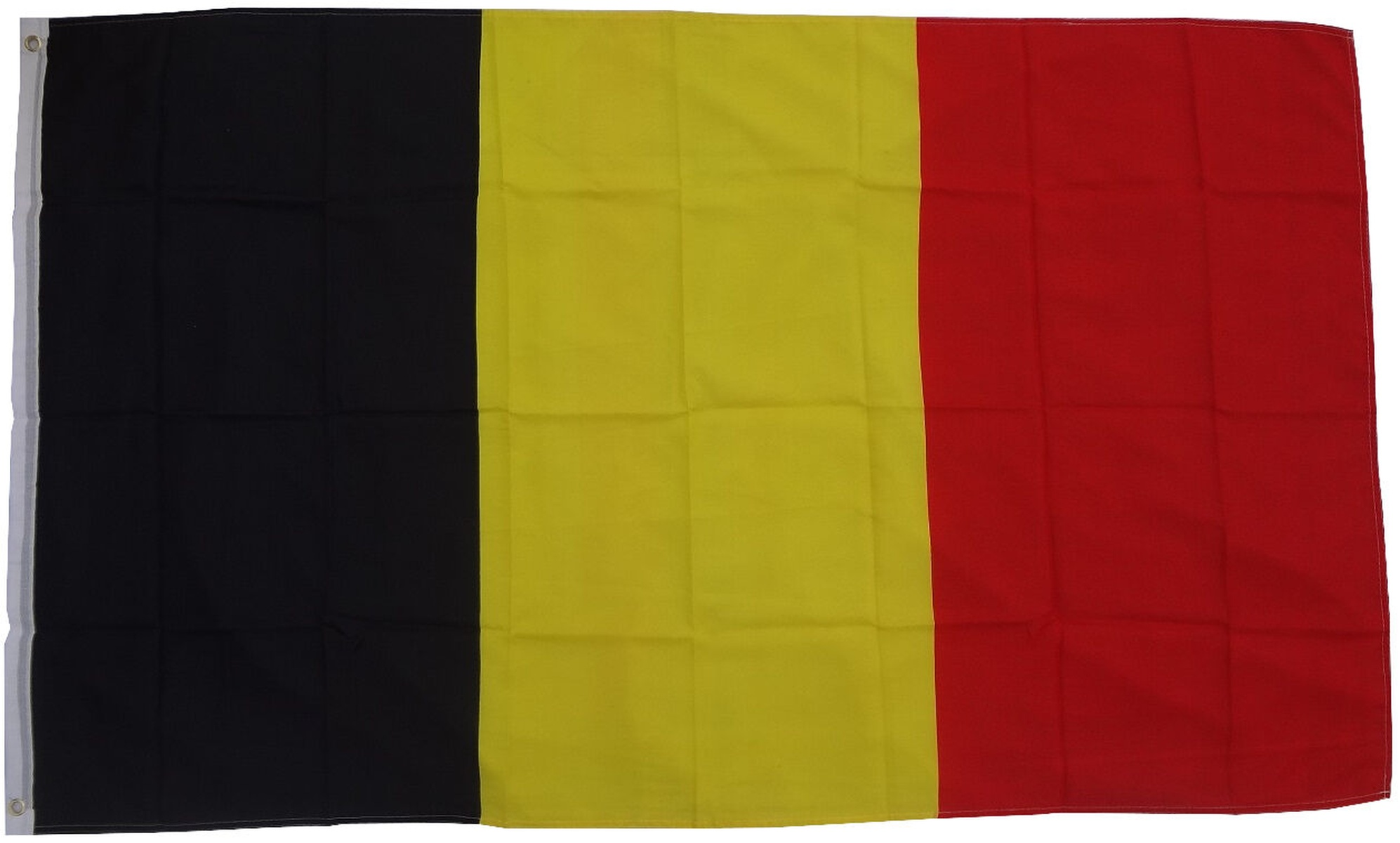Belgische Flagge, eine vertikale Trikolore mit schwarzen, gelben und roten Streifen.