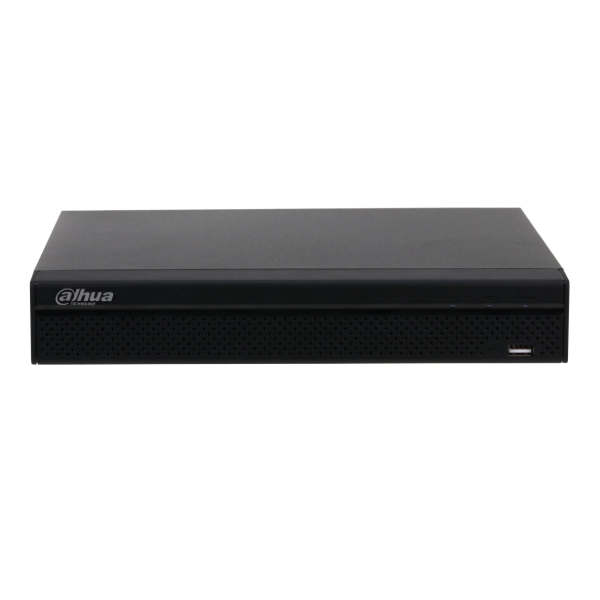 Schwarzer DVR mit Logo auf weißem Hintergrund.