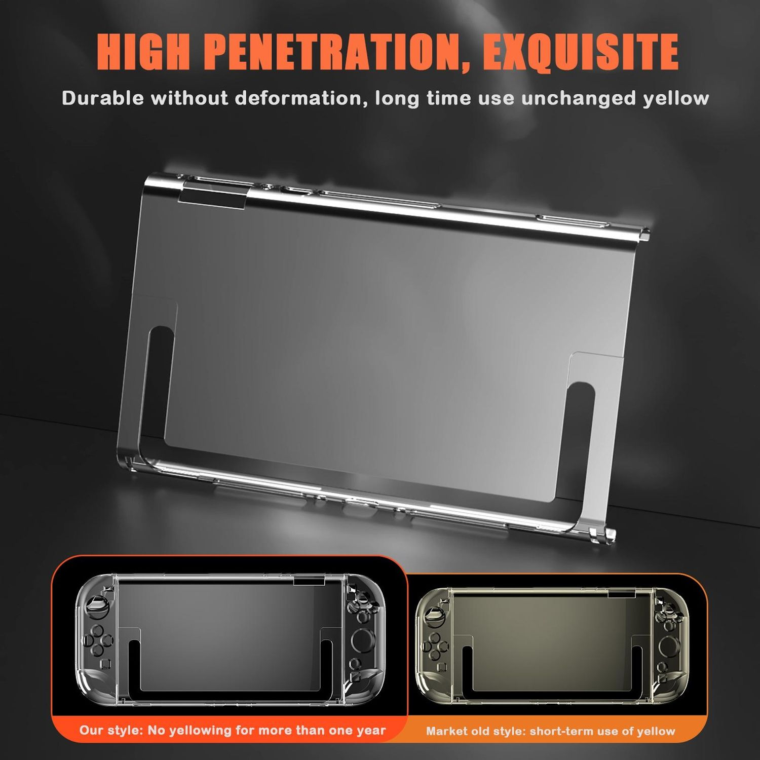 Funda Switch. Funda transparente para el Switch, es transparente y tiene fondo blanco.