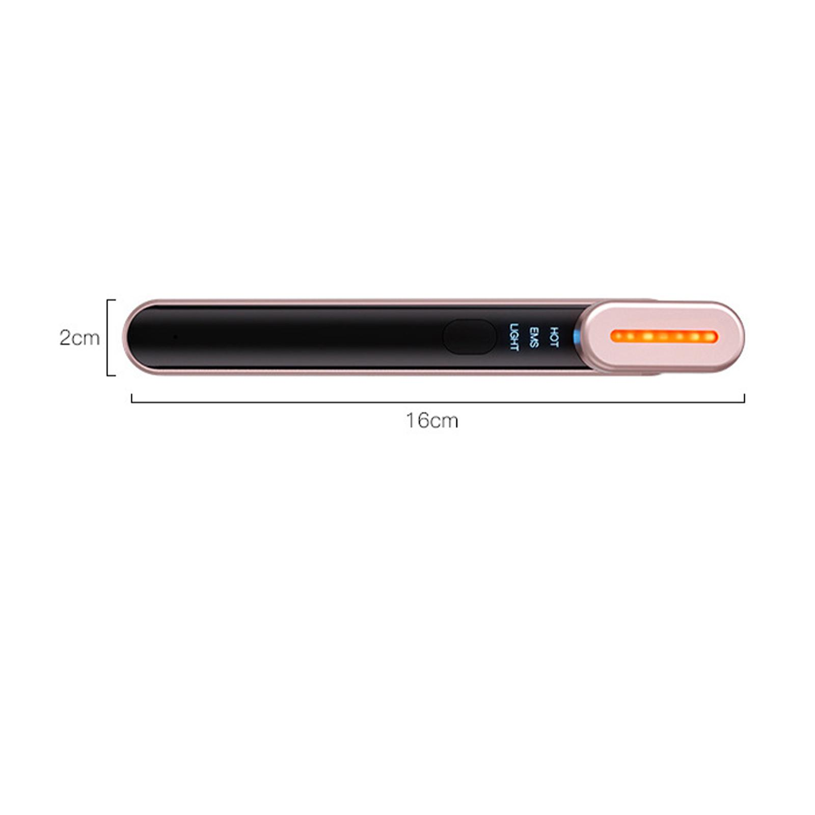Schwarz-goldenes Gesichtsgerät. Es hat ein lichtemittierendes Ende und ist 16 cm lang, isoliert auf weißem Hintergrund.