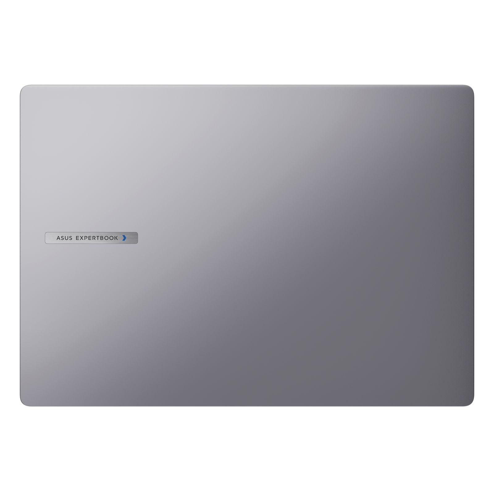 Srebrny laptop zamknięty. Tekst: ASUS EXPERTBOOK.
