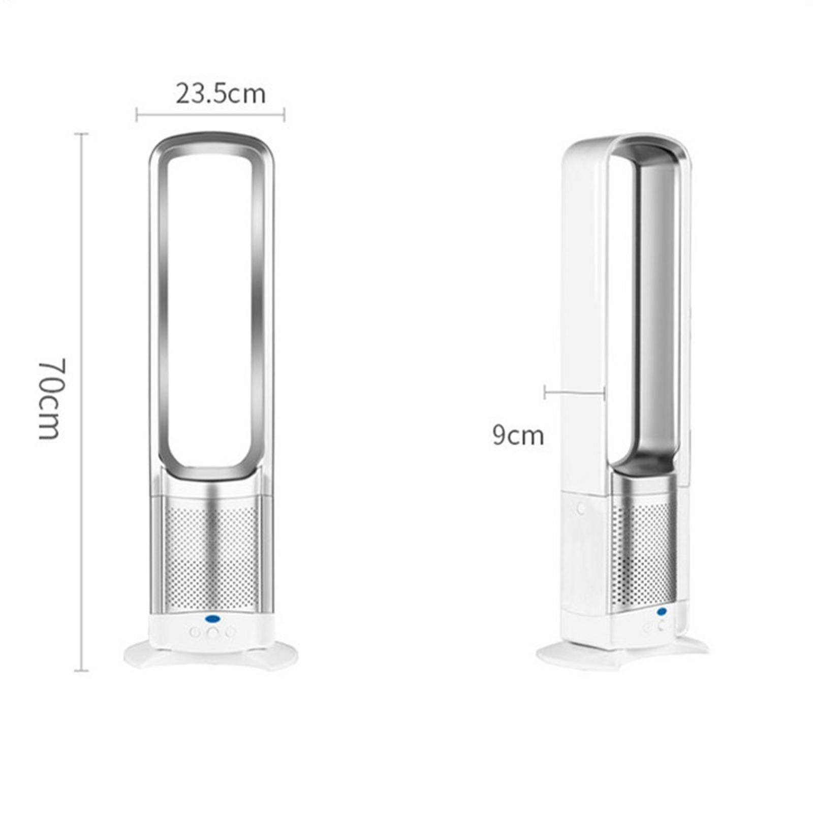 Weißer Ventilator. Abmessungen sind angegeben.