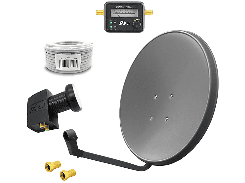 ARLI Satelliten Set 15m Kabel + Satfinder Sat Anlage (60 cm, twin) | SATURN