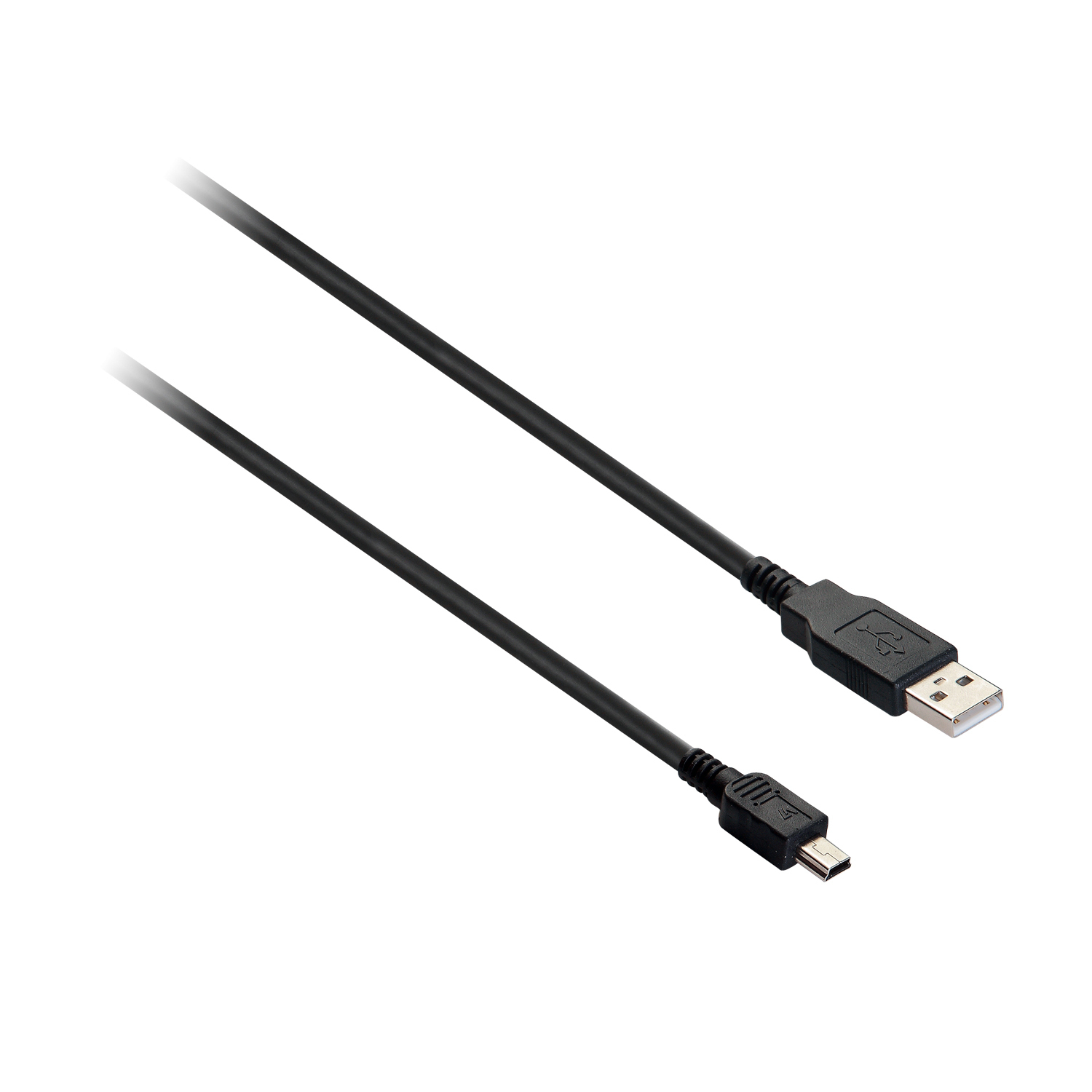 Czarny kabel USB do micro USB na białym tle.