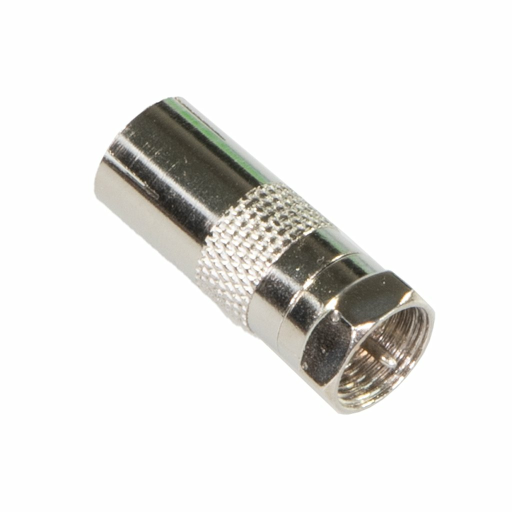 Zbliżenie metalowego złącza koncentrycznego, cylindrycznego z teksturowanym pierścieniem.