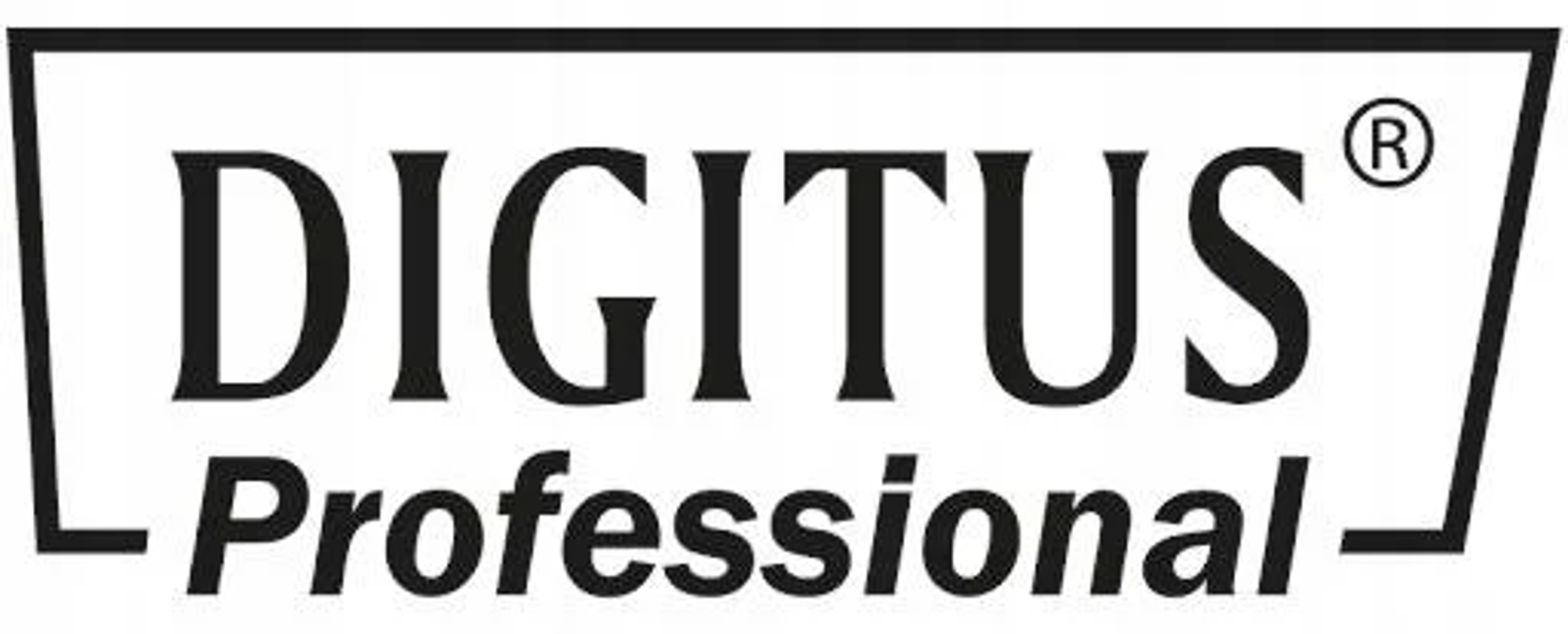 Logo Digitus Professional w czarnym prostokątnym kształcie.