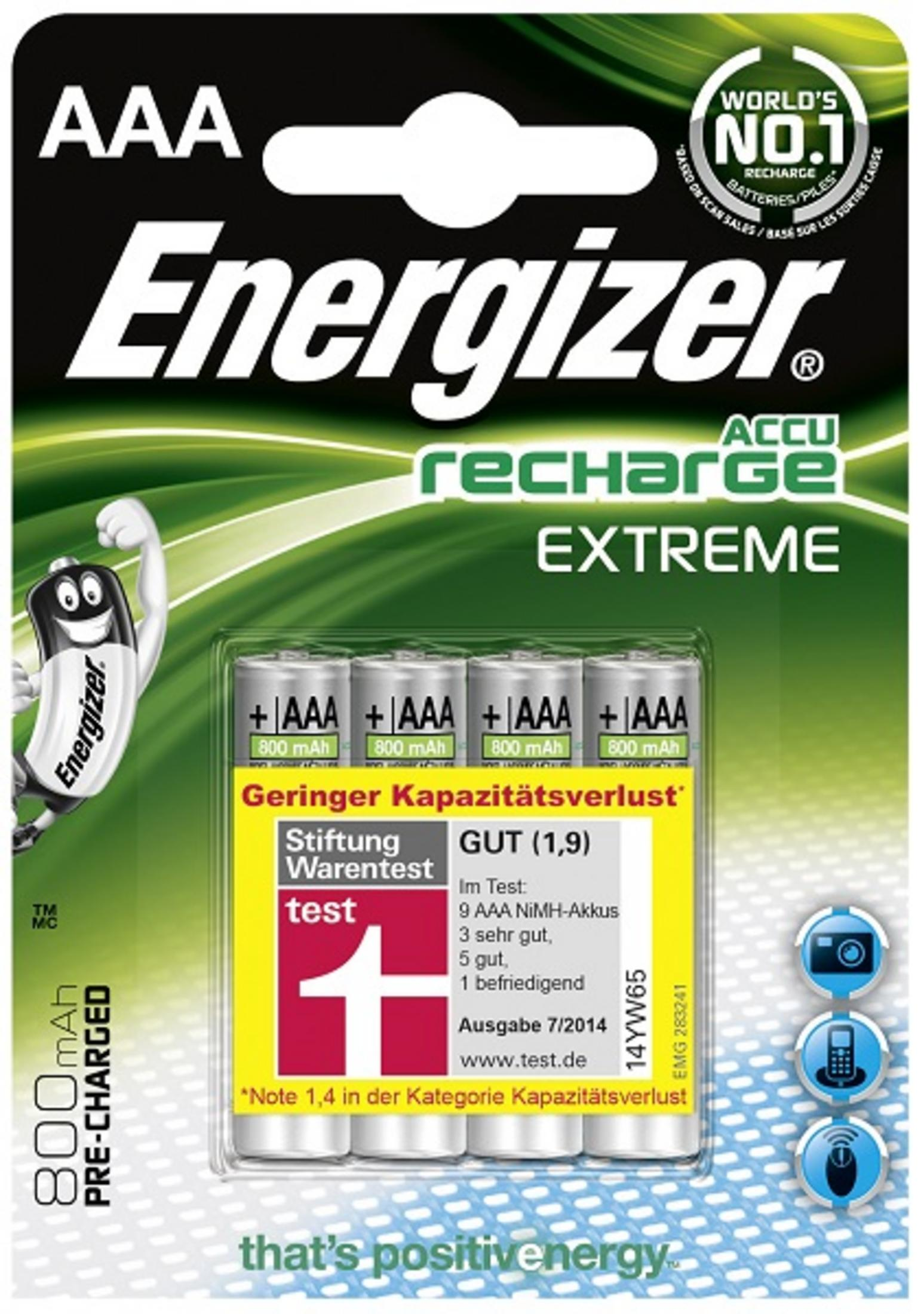 Opakowanie baterii Energizer AAA. Czarne, czerwone i żółte opakowanie. Zawiera 16 baterii AAA.