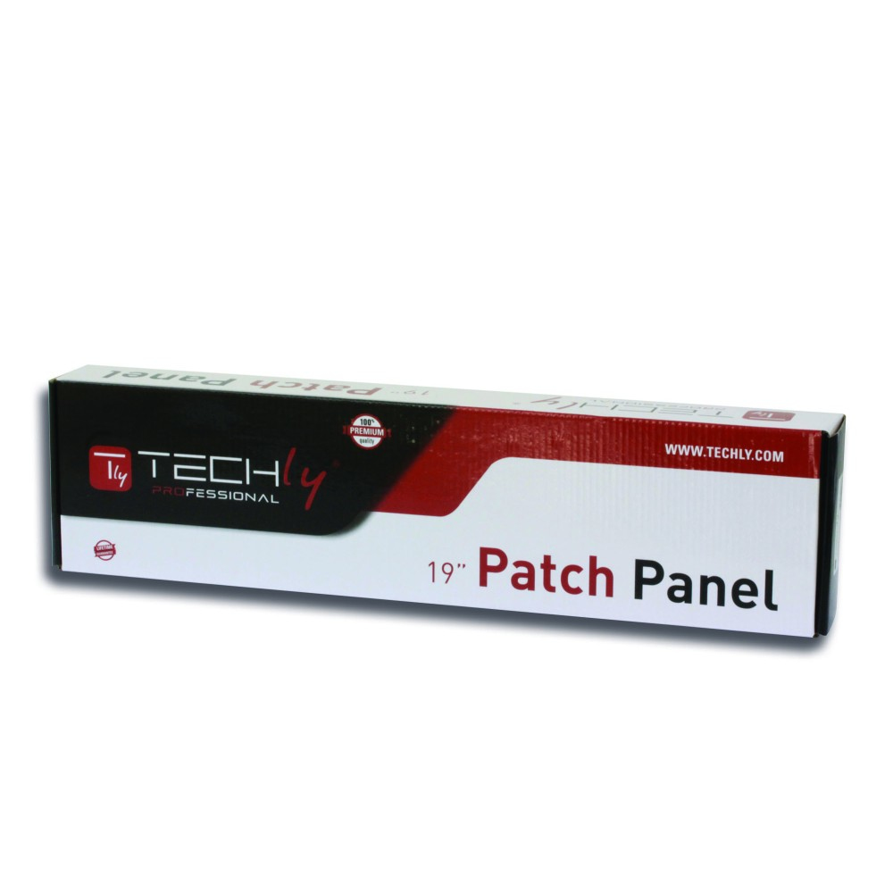 Scatola con testo "19" Patch Panel" e logo del marchio.