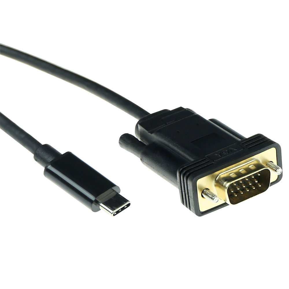 Cavo adattatore da USB-C a VGA nero.