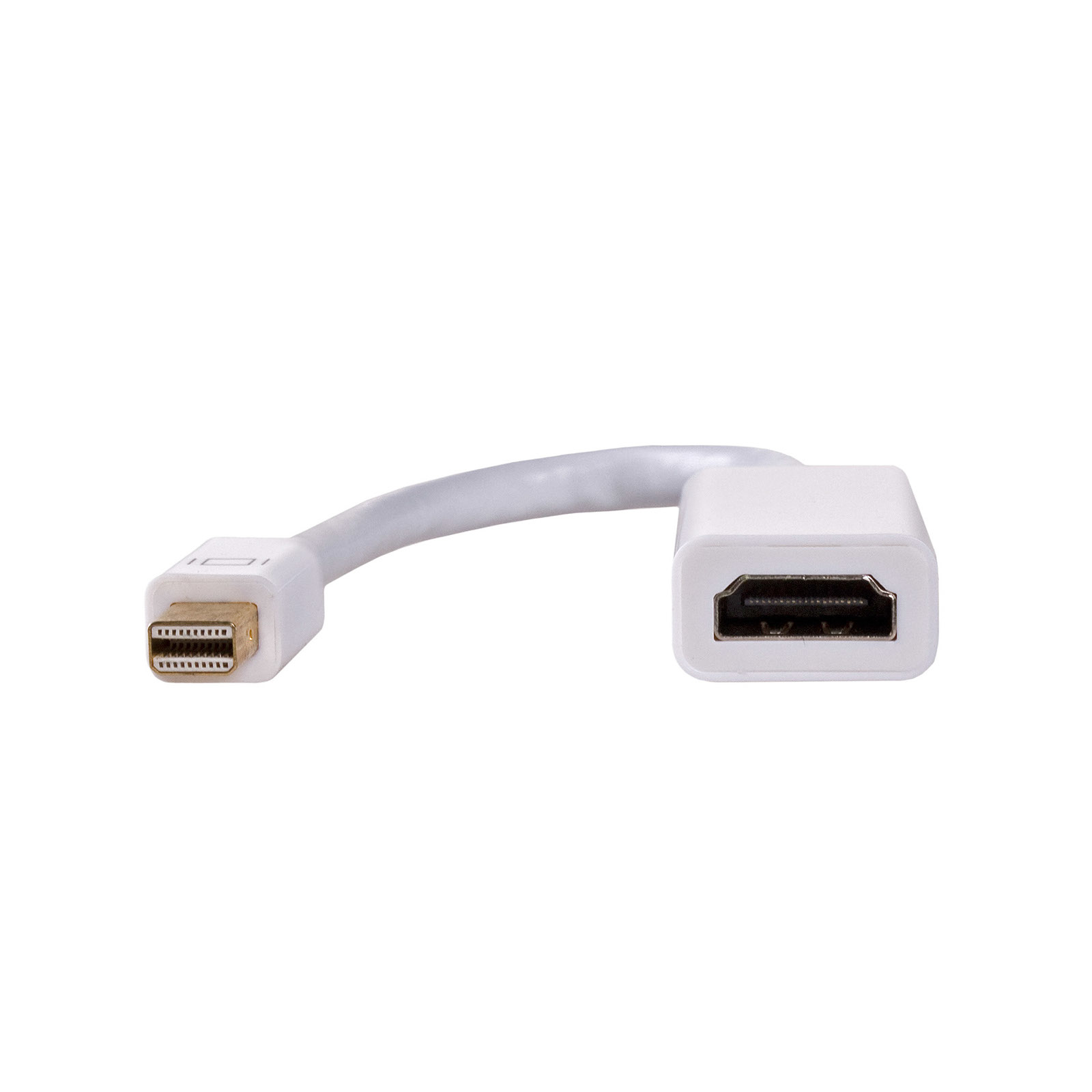 Biało-szary kabel adaptera z mini DisplayPort i HDMI.