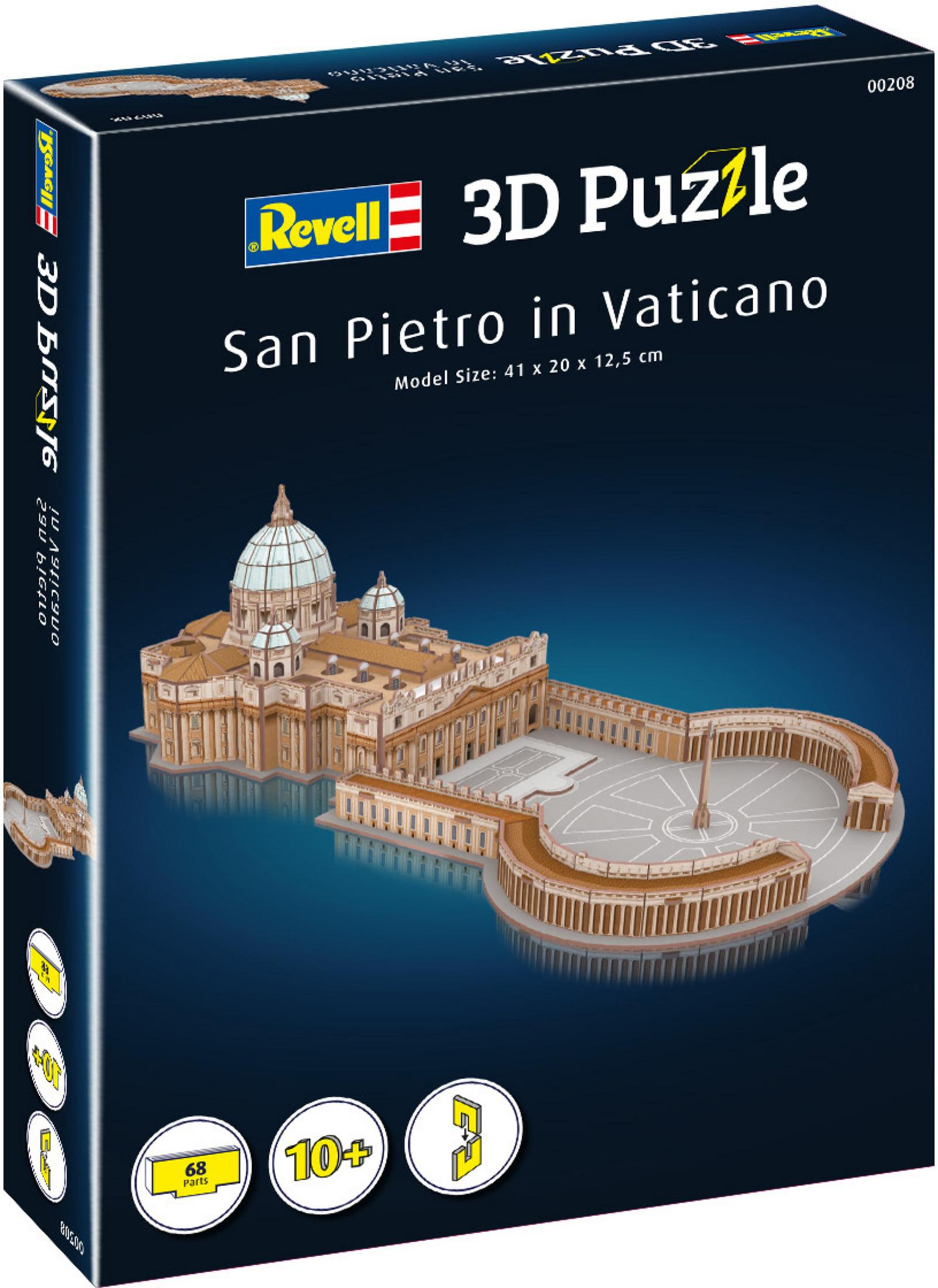Eine 3D-Puzzle-Box von San Pietro in Vaticano mit einem Modell des Gebäudes.