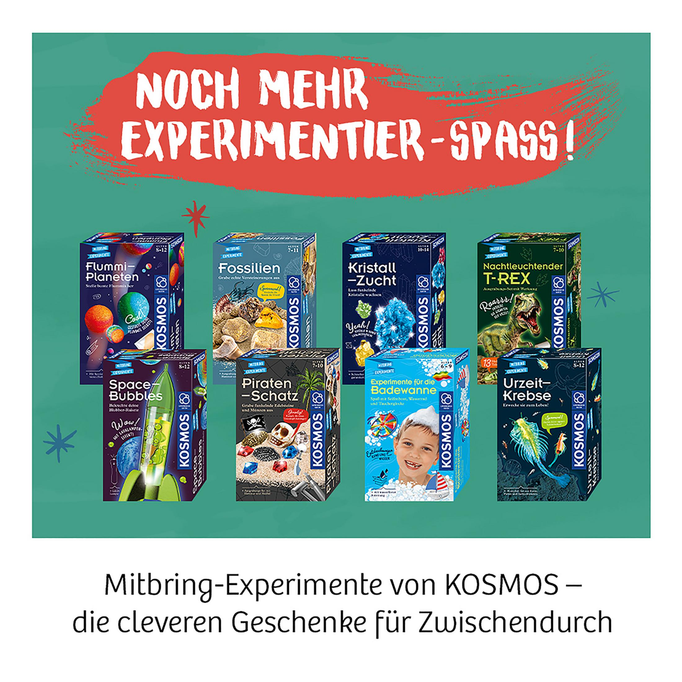 Viele Spielzeugkisten. Sie haben unterschiedliche Experimentthemen. Weltraum, Fossilien, Kristalle usw.