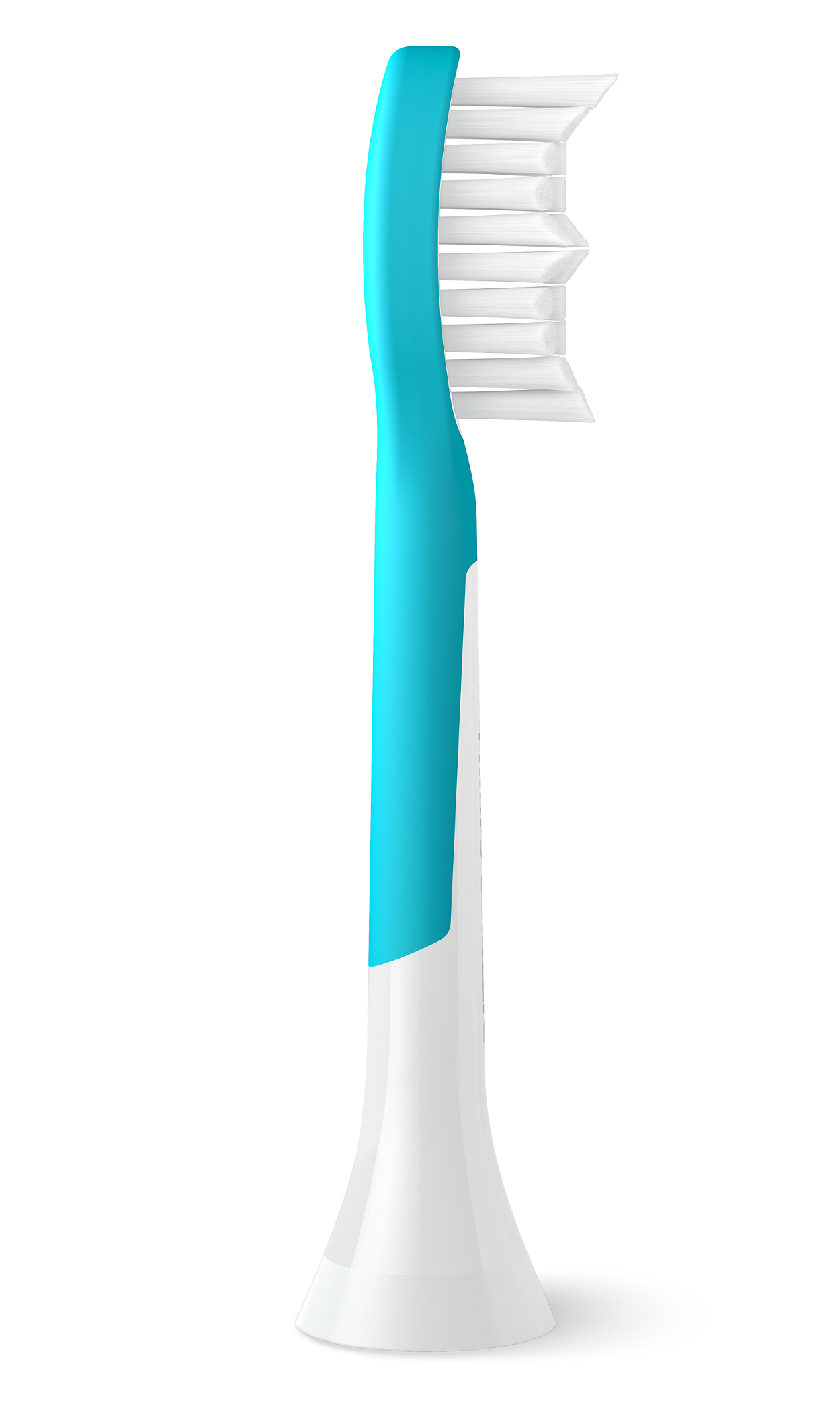 Testina Philips Sonicare blu e bianca. Le setole sono bianche e di forma rettangolare.