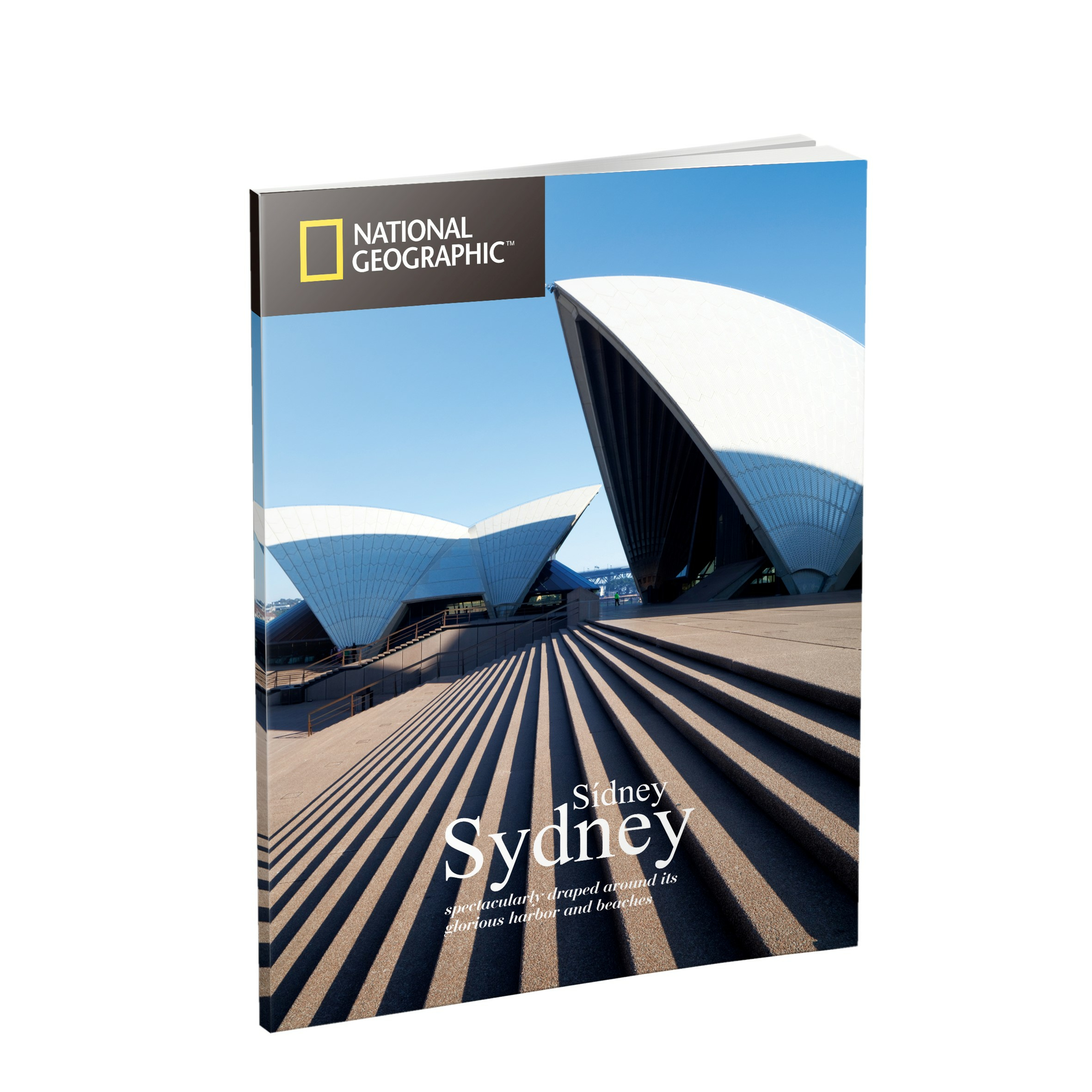 A book cover titled "Sydney" with a photo of the Sydney Opera House.
