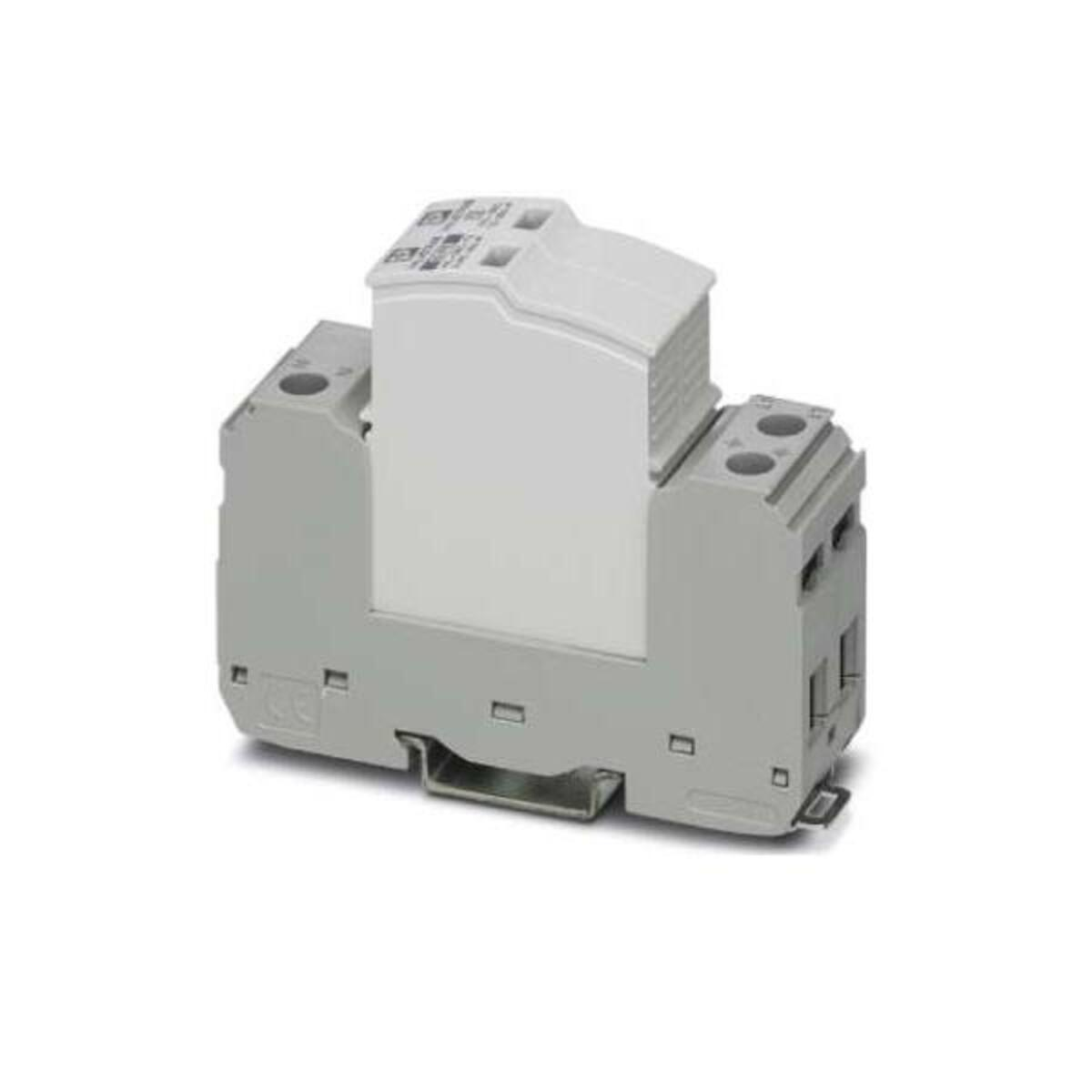 Biały i szary element elektryczny. Posiada kilka otworów i jest przeznaczony do połączeń elektrycznych.