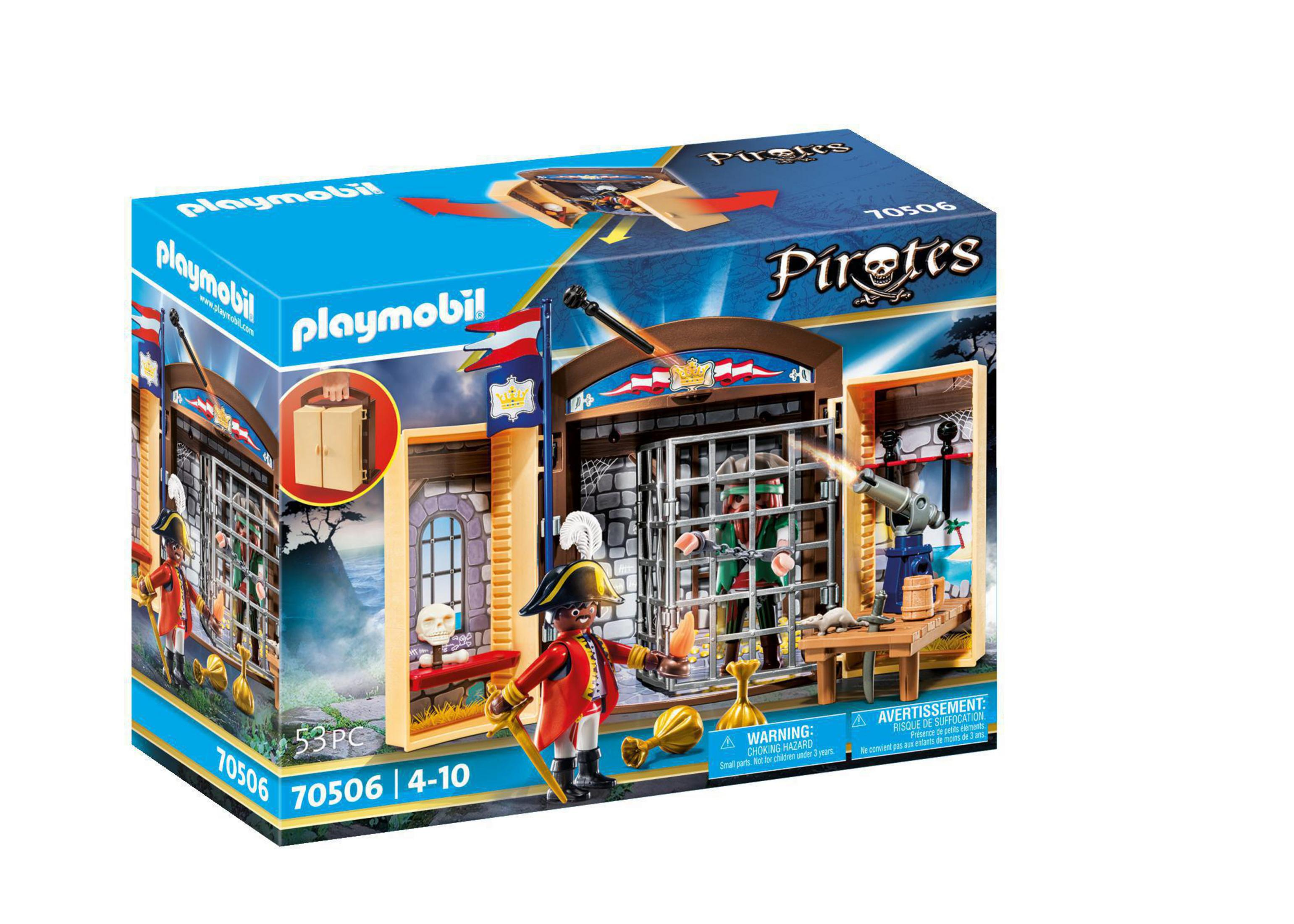 Playmobil Piraten-Set-Box mit einer Piratenszene im Inneren.