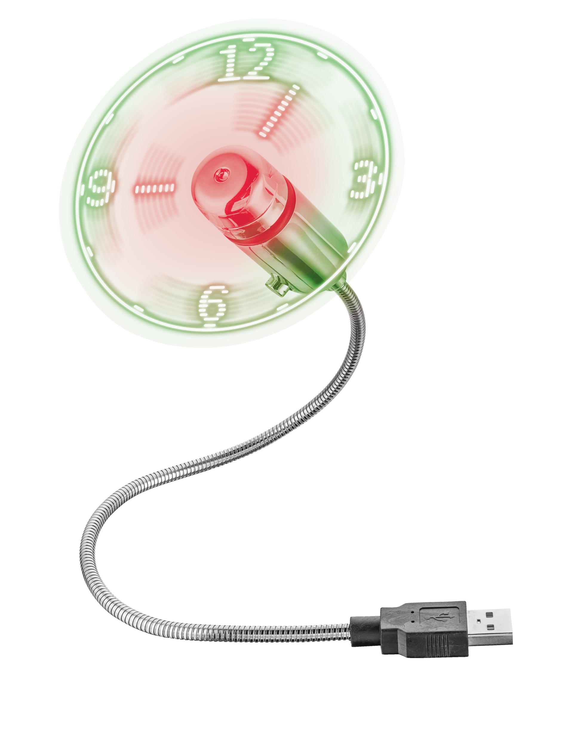 Mały wentylator ze złączem USB, wzór zegara.