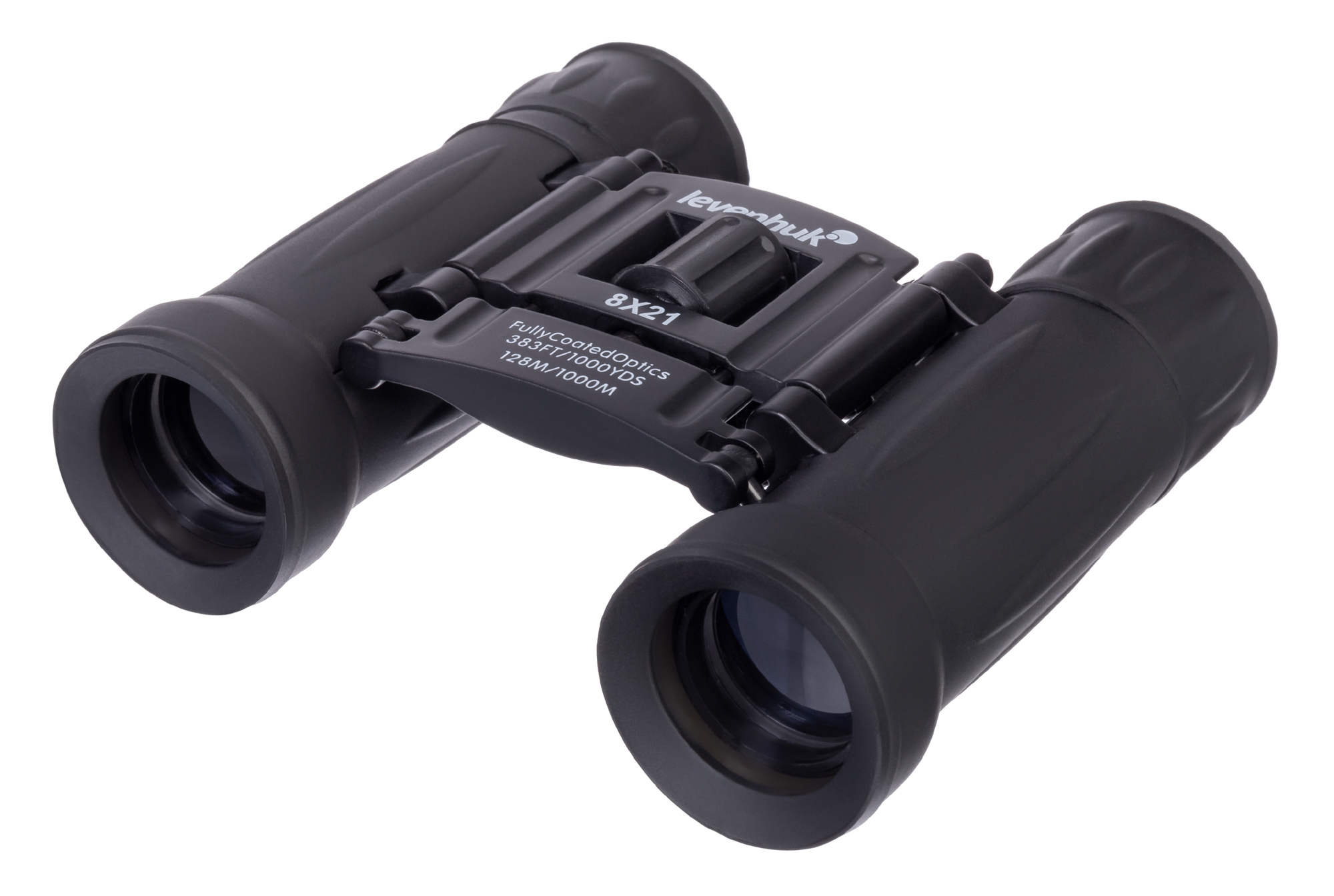 Binocolo nero con il testo '8X21' e 'Levenhuk' scritto sopra.