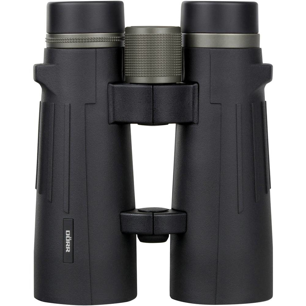 Czarna lornetka z centralnym pokrętłem ostrości i marką 'DÖRR'.