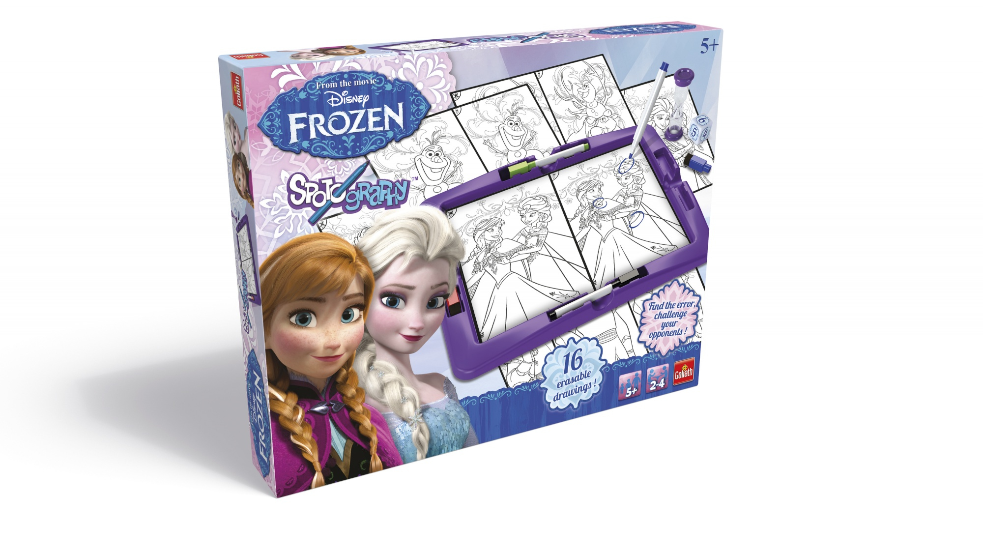 Scatola Spirograph di Frozen con Anna ed Elsa. Il set include stencil e pennarelli.