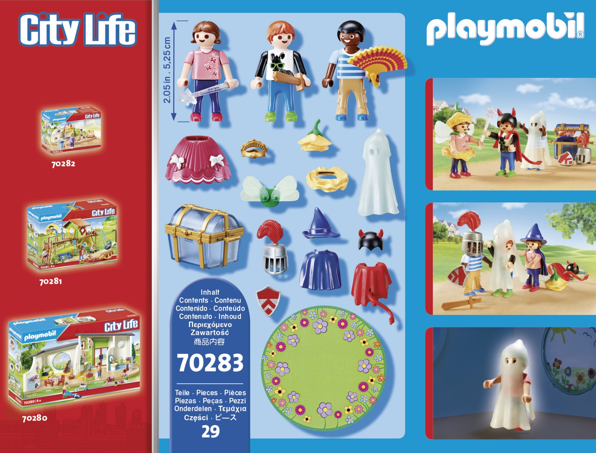 Playmobil-Set mit Figuren und Zubehör. Enthält eine Bühne, Kostüme und Spielfiguren.