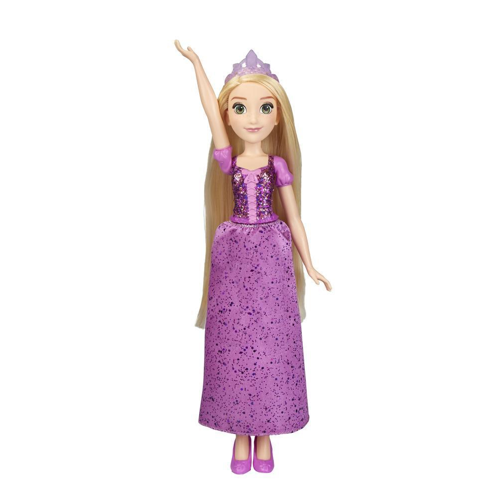 Una bambola di una principessa in un vestito viola.